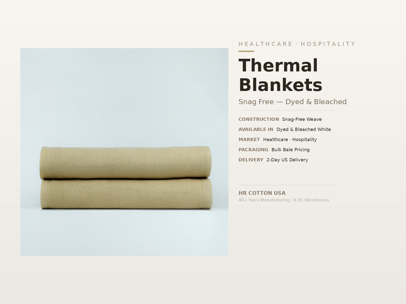 Snag-Free Bleached Thermal Blankets | Healthcare | Wholesale