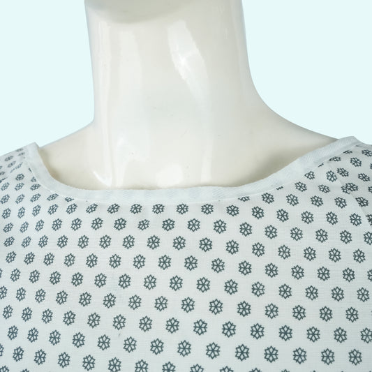 Twill Blended Patient Gowns | Blue Gray Snowflake | Hospital Wholesale
