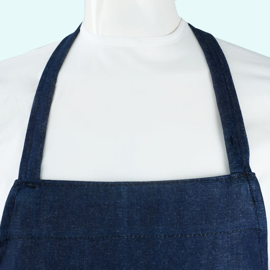 Blue Denim Apron — Hand & Pencil Pocket | 100% Cotton | Wholesale
